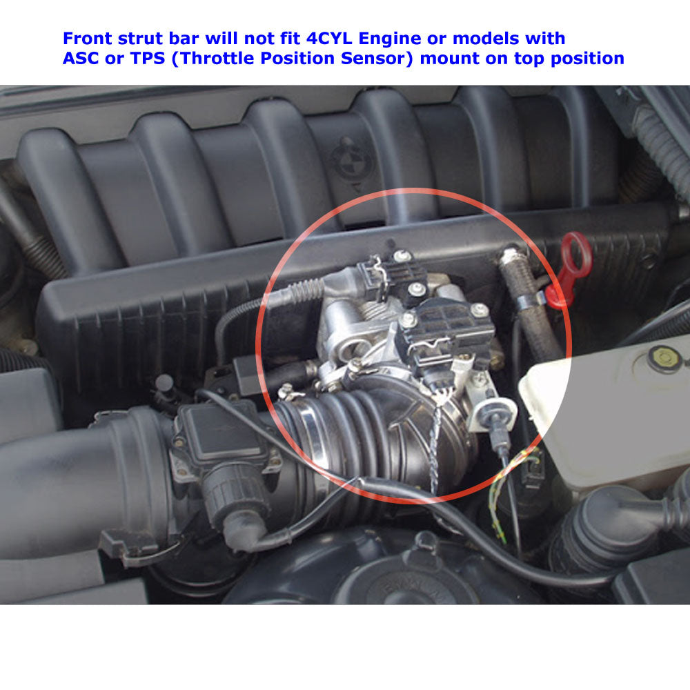 Megan Front Upper Polish Race Tower Brace Strut Bar For 92-98 BMW E36 3-Series