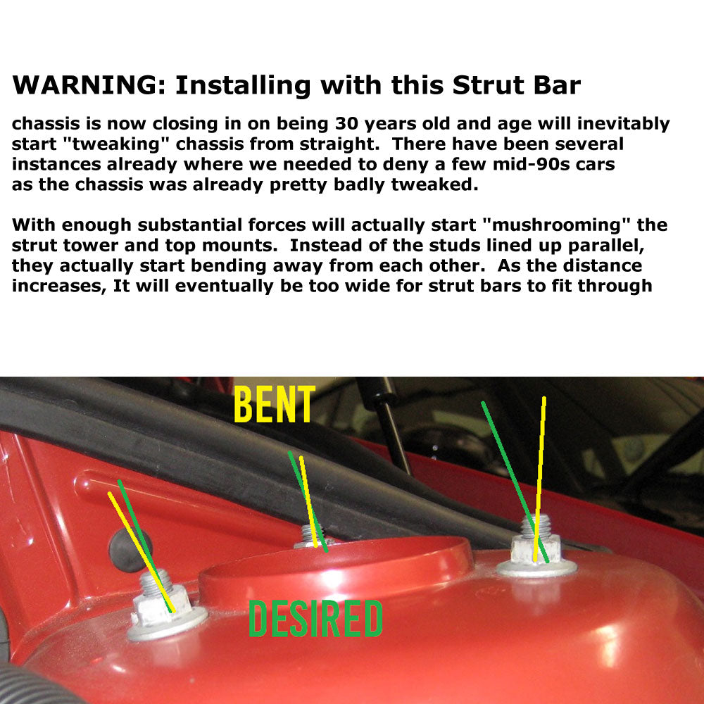 Megan Front Upper Polish Race Tower Brace Strut Bar For 92-98 BMW E36 3-Series