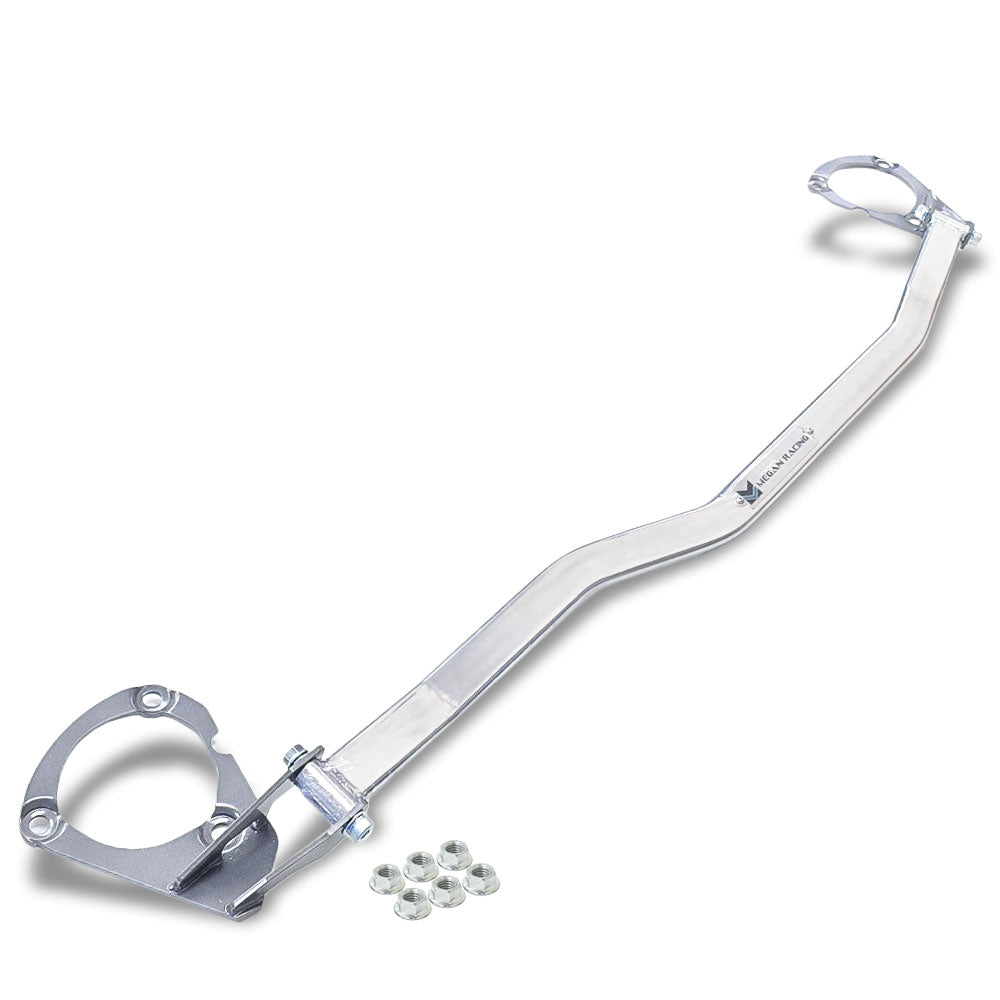 Megan Racing Polish Steel/Aluminum Front Upper Strut Bar For 17-19 Honda Civic MR-SB-HC17TRFU-1P