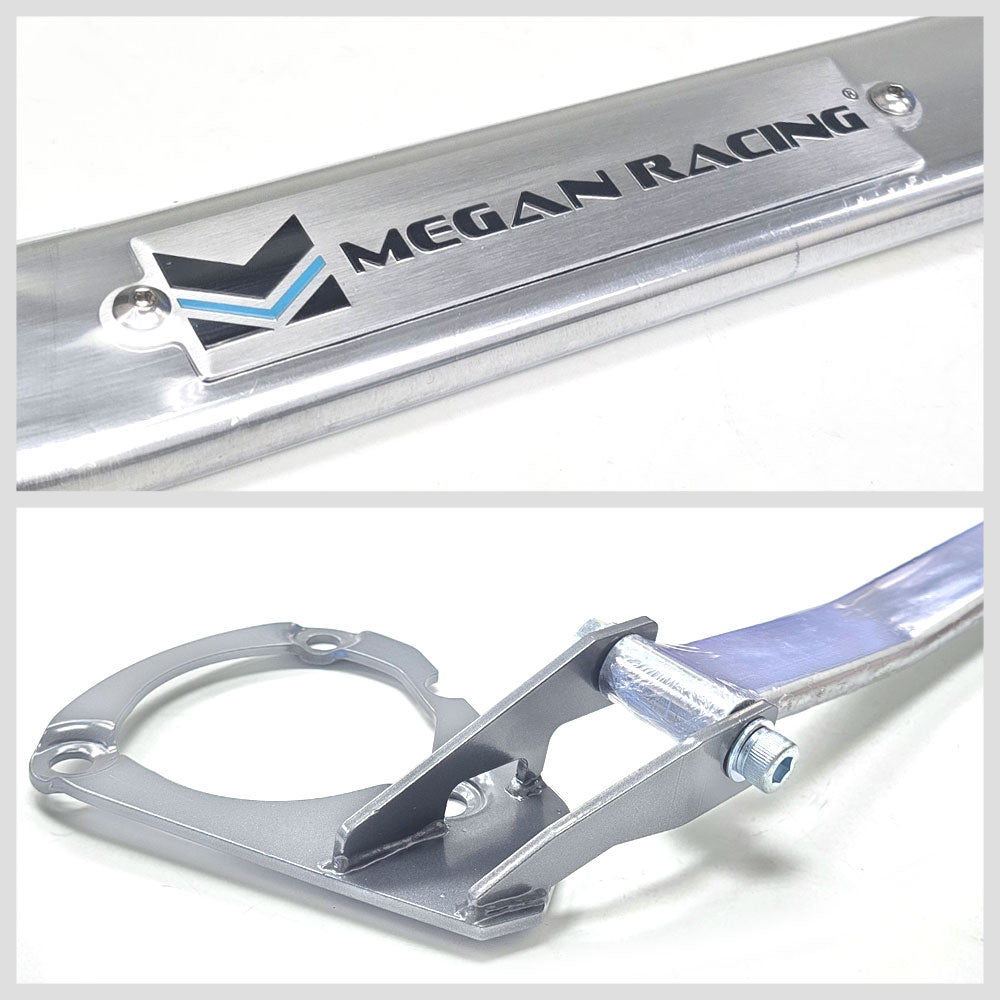 Megan Racing Polish Steel/Aluminum Front Upper Strut Bar For 17-19 Honda Civic MR-SB-HC17TRFU-1P