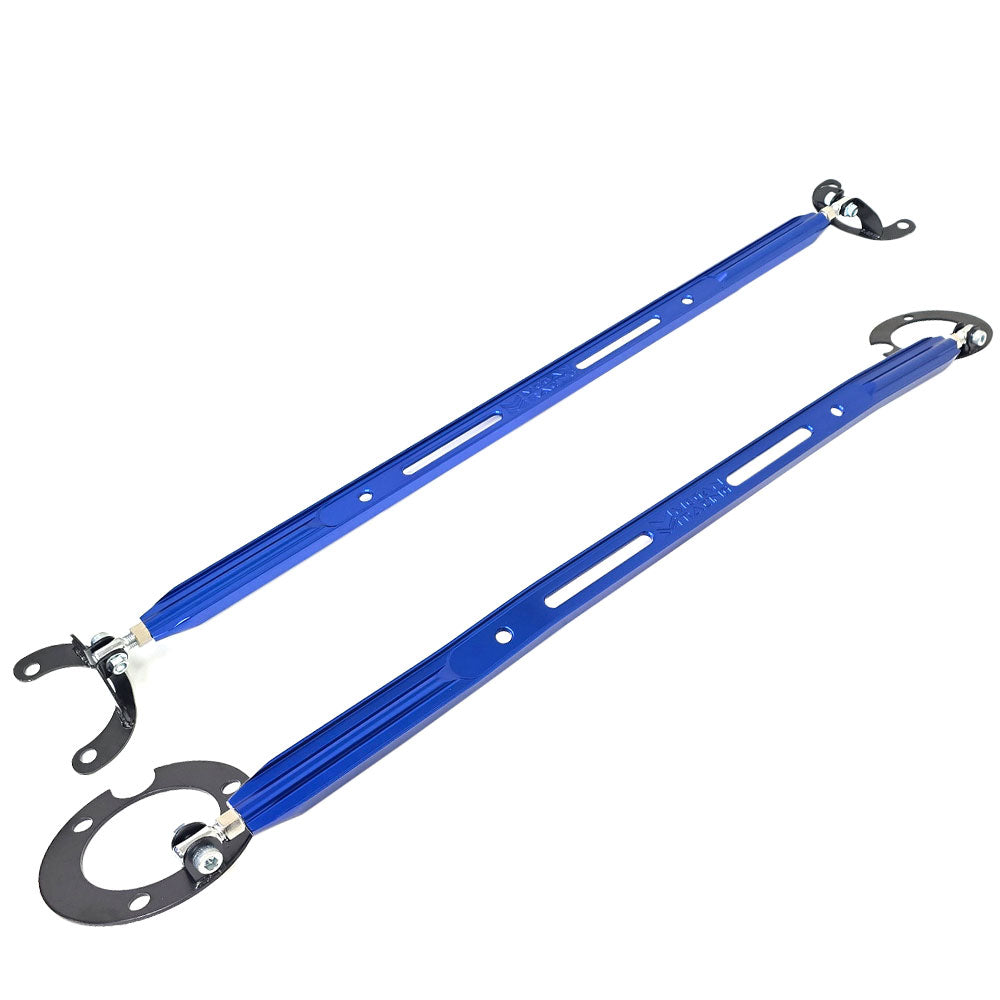 Megan Racing Blue Front&Rear Upper Strut Tower Brace Bar For 95-99 Eclipse