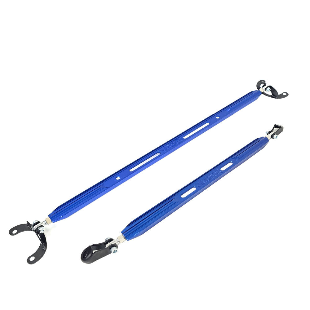 Megan Blue Rear Upper+Rear Lower Strut Tower Brace Bar For 95-99 Eclipse MR-SB-ME95RU+RL-B