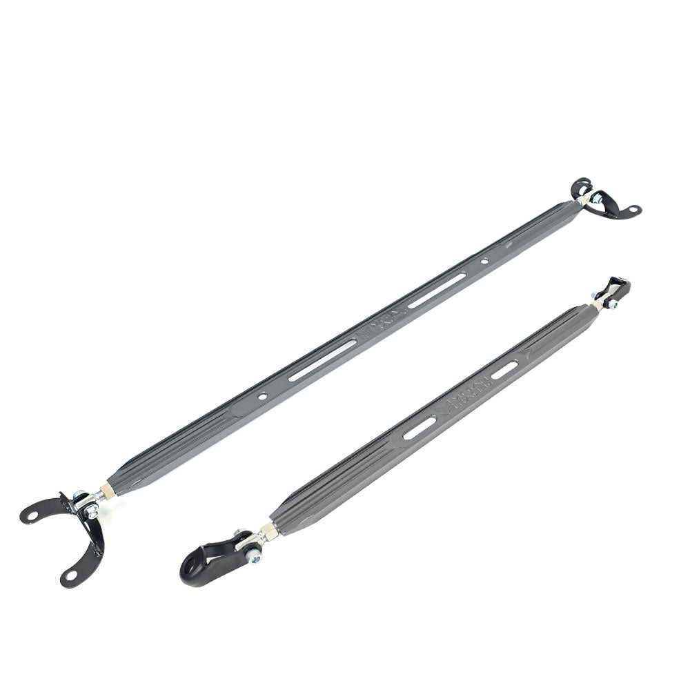 Megan Gunmetal Rear Upper+Rear Lower Strut Tower Brace Bar For 95-99 Eclipse MR-SB-ME95RU+RL-G