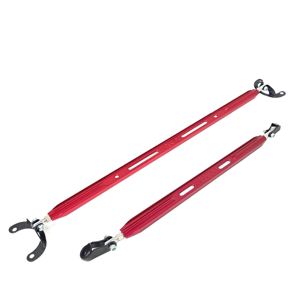 Megan Red Rear Upper+Rear Lower Strut Tower Brace Bar For 95-99 Eclipse MR-SB-ME95RU+RL-R
