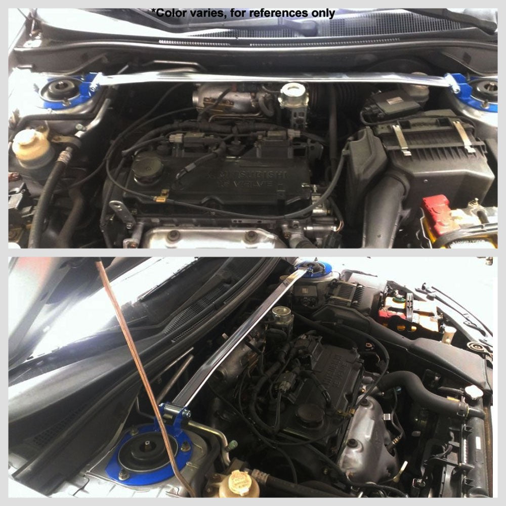 Megan Aluminum Front Upper/Rear Upper Strut Tower Brace Bar For 02-06 Lancer