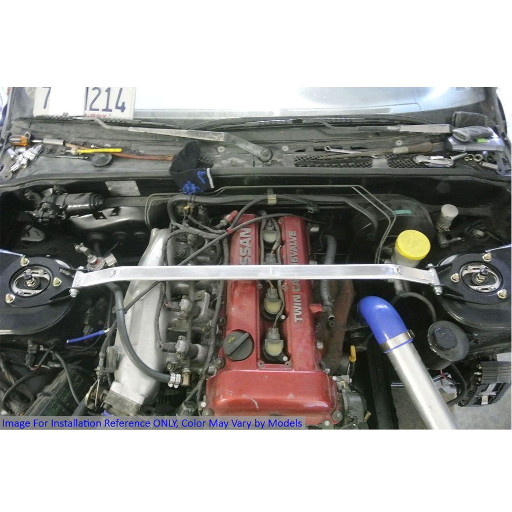 Megan Front Upper Polish Race Spec Tower Brace Strut Bar For 89-98 240SX S13 S14-Strut Bar & Parts-BuildFastCar