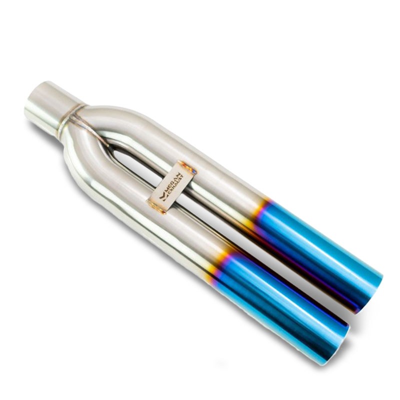 Megan 3" Dual Pipe Straight Burnt Blue Universal VIP Blast Exhaust Muffler Tip-Exhaust Parts-BuildFastCar