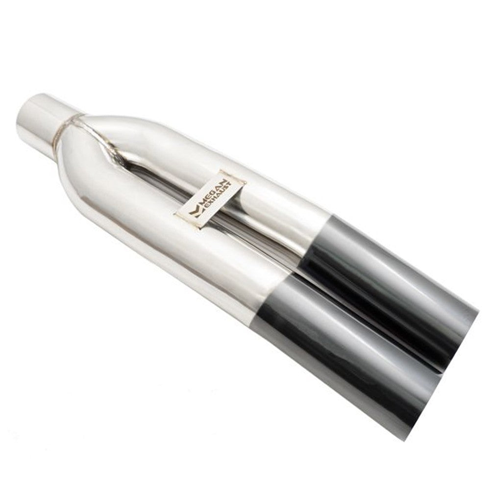 Megan Stainless 3" VIP Dual/Angled Cut Blast Style Exhaust Muffler Black Tip