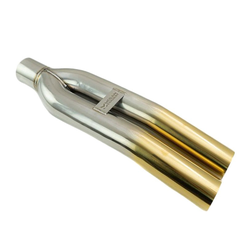 Megan 3" Dual Pipe Angled Cut Burnt Gold Universal VIP Blast Exhaust Muffler Tip-Exhaust Parts-BuildFastCar