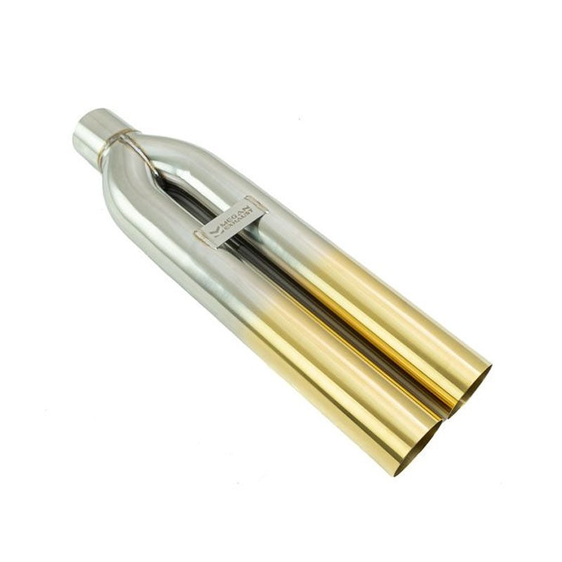 Megan 3" Dual Pipe Straight Burnt Gold Universal VIP Blast Exhaust Muffler Tip-Exhaust Parts-BuildFastCar