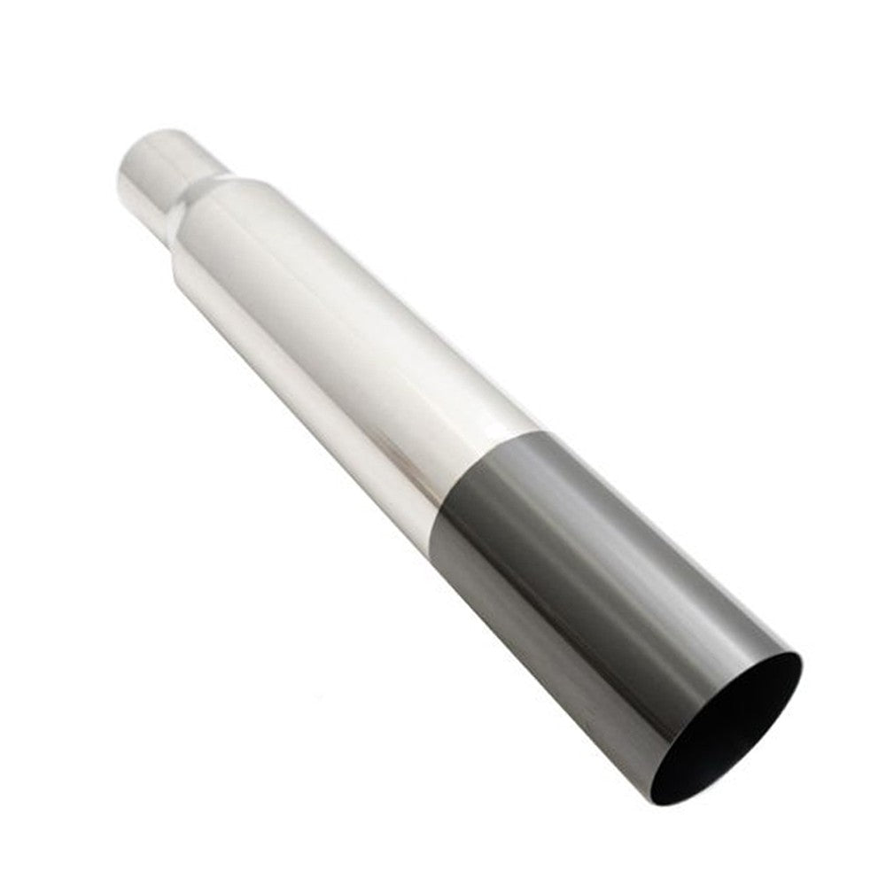 Megan Universal (Metallic/Black Chrome Straight Tip) 3" to 4" VIP Exhaust Blast Tube Muffler Tip