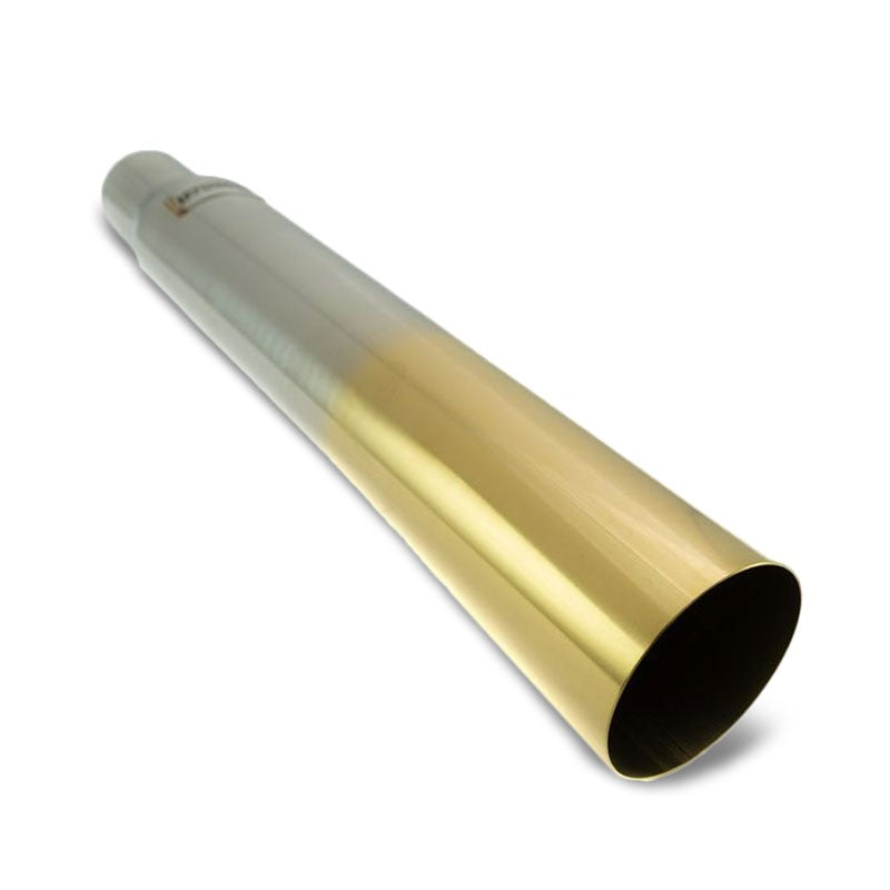 Megan 3"-4" Single Straight Burnt Gold Universal VIP Blast Exhaust Muffler Tip-Exhaust Parts-BuildFastCar