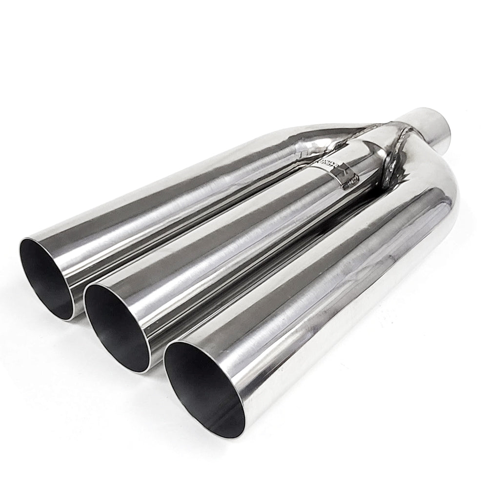 Megan Stainless Triple 3" Straight Cut Pipe Blast Style VIP Exhaust Muffler Tip Weld On