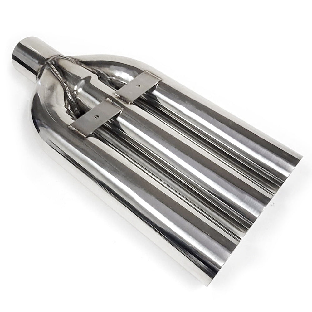 Megan Stainless Triple 3" Straight Cut Pipe Blast Style VIP Exhaust Muffler Tip Weld On