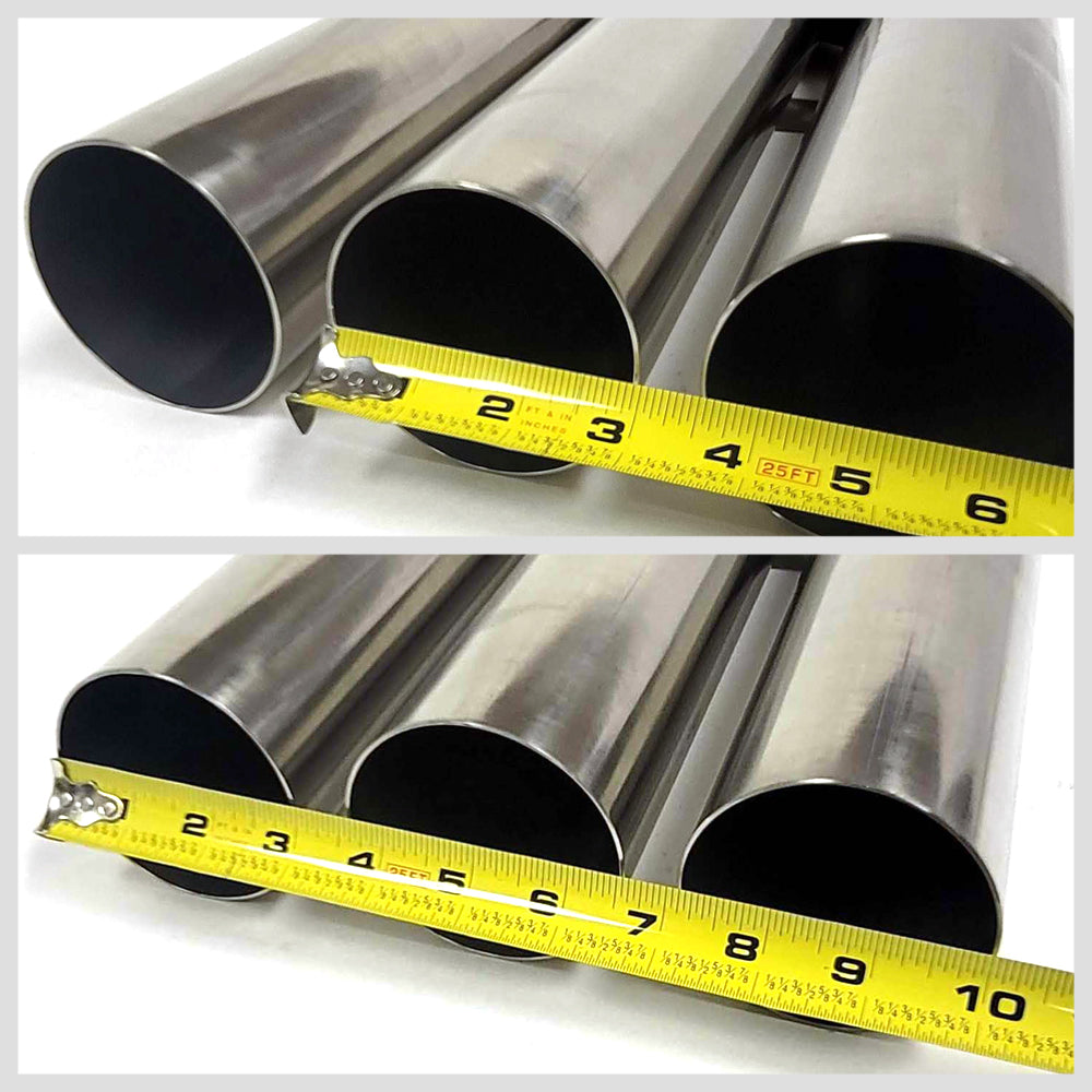 Megan Stainless Triple 3" Straight Cut Pipe Blast Style VIP Exhaust Muffler Tip Weld On