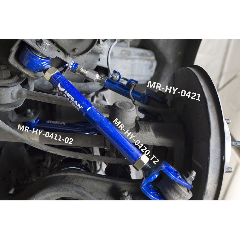 Megan Racing Blue Adjust Camber/Trailing/Control Arm Kit For 10-15 Genesis Coupe-Suspension Arms-BuildFastCar