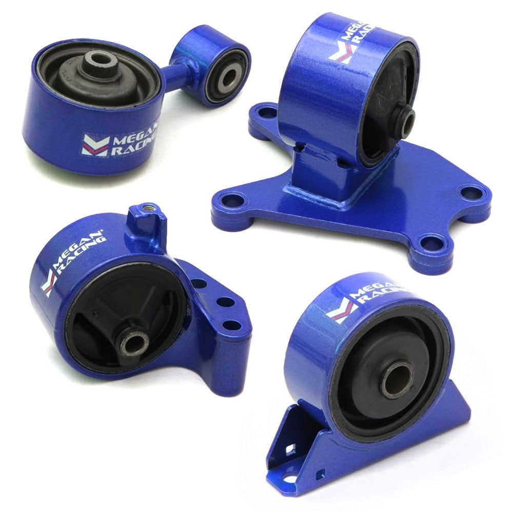 Megan Racing Blue Front Engine Mount For 03-07 Mitsubishi Lancer Evolution (EVO 8 EVO 9) 5/6 MT USDM MRS-MT-0640+0642+0643+0644