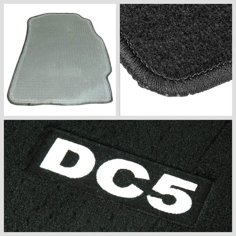 NRG Innovations DC5 Logo Front/Rear Floor Mats Carpet Pads For 02-06 Integra DC5-Pedals & Pads-BuildFastCar