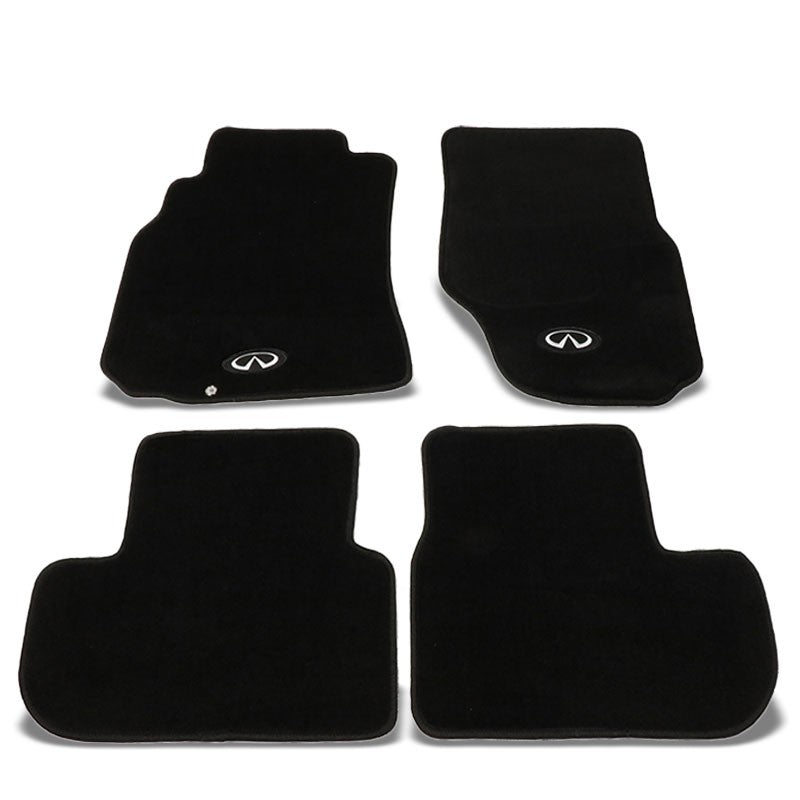 NRG Innovations Infiniti Logo Front/Rear Floor Mats Carpet Pad For 03-07 G35 2DR-Pedals & Pads-BuildFastCar