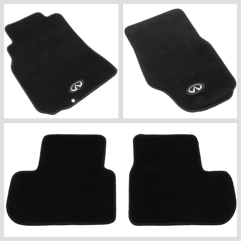 NRG Innovations Infiniti Logo Front/Rear Floor Mats Carpet Pad For 03-07 G35 2DR-Pedals & Pads-BuildFastCar