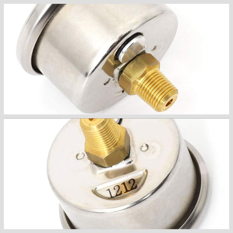 NRG Stainless Steel FRG-110G Liquid Oil Filled 70 PSI Fuel Pressure White Gauge-Fuel Systems-BuildFastCar-BFC-NRG-FRG-110G