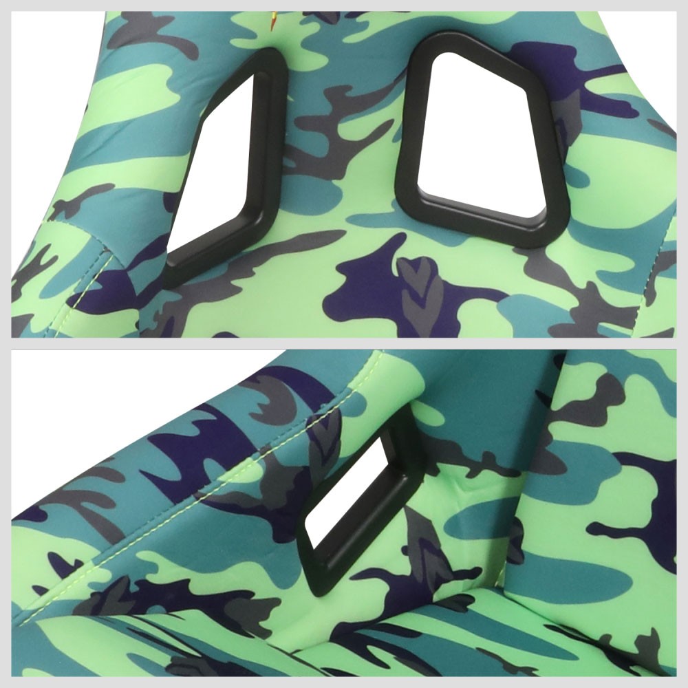 NRG FRP-302-GIJ Prisma Fixed Back Bucket Racing Seat Green NRG-FRP-302-GIJ