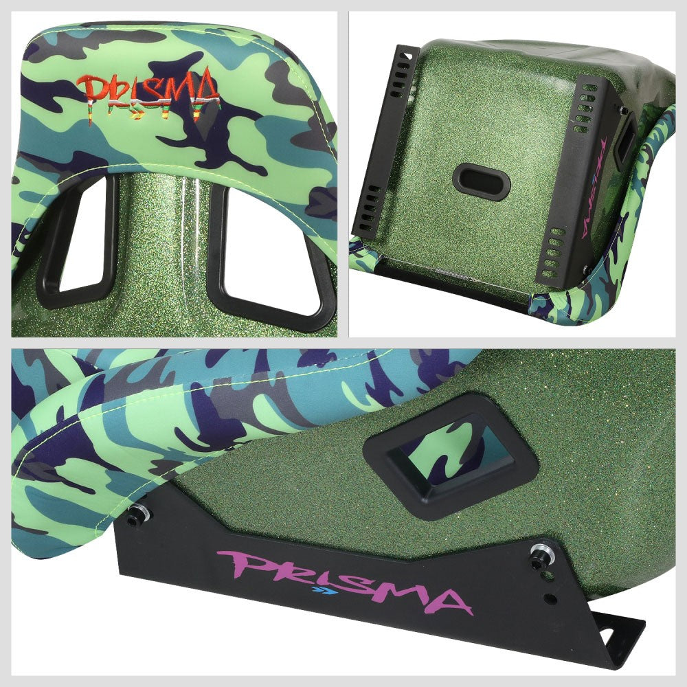 NRG FRP-302-GIJ Prisma Fixed Back Bucket Racing Seat Green NRG-FRP-302-GIJ