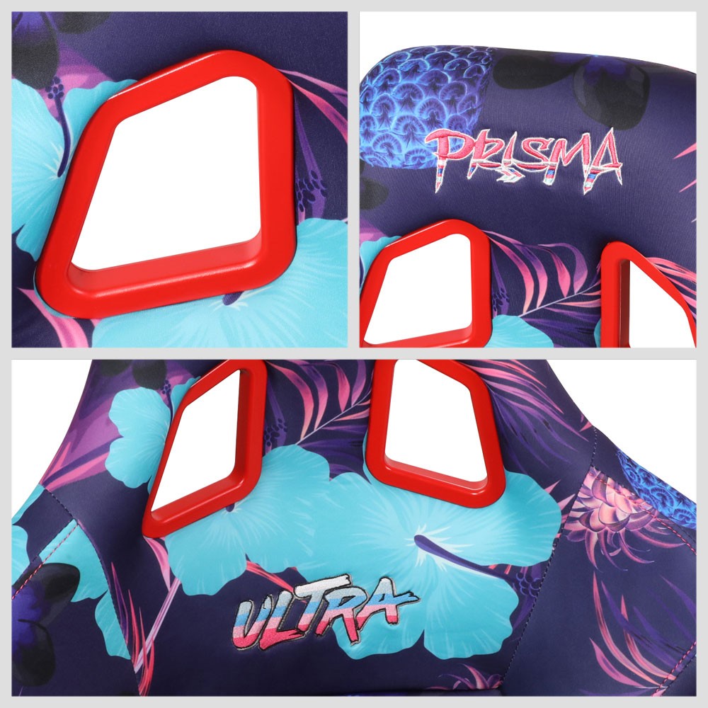 NRG FRP-302-PINA PRISMA Fixed Back Bucket Racing Seat Invert Tropical Print NRG-FRP-302-PINA