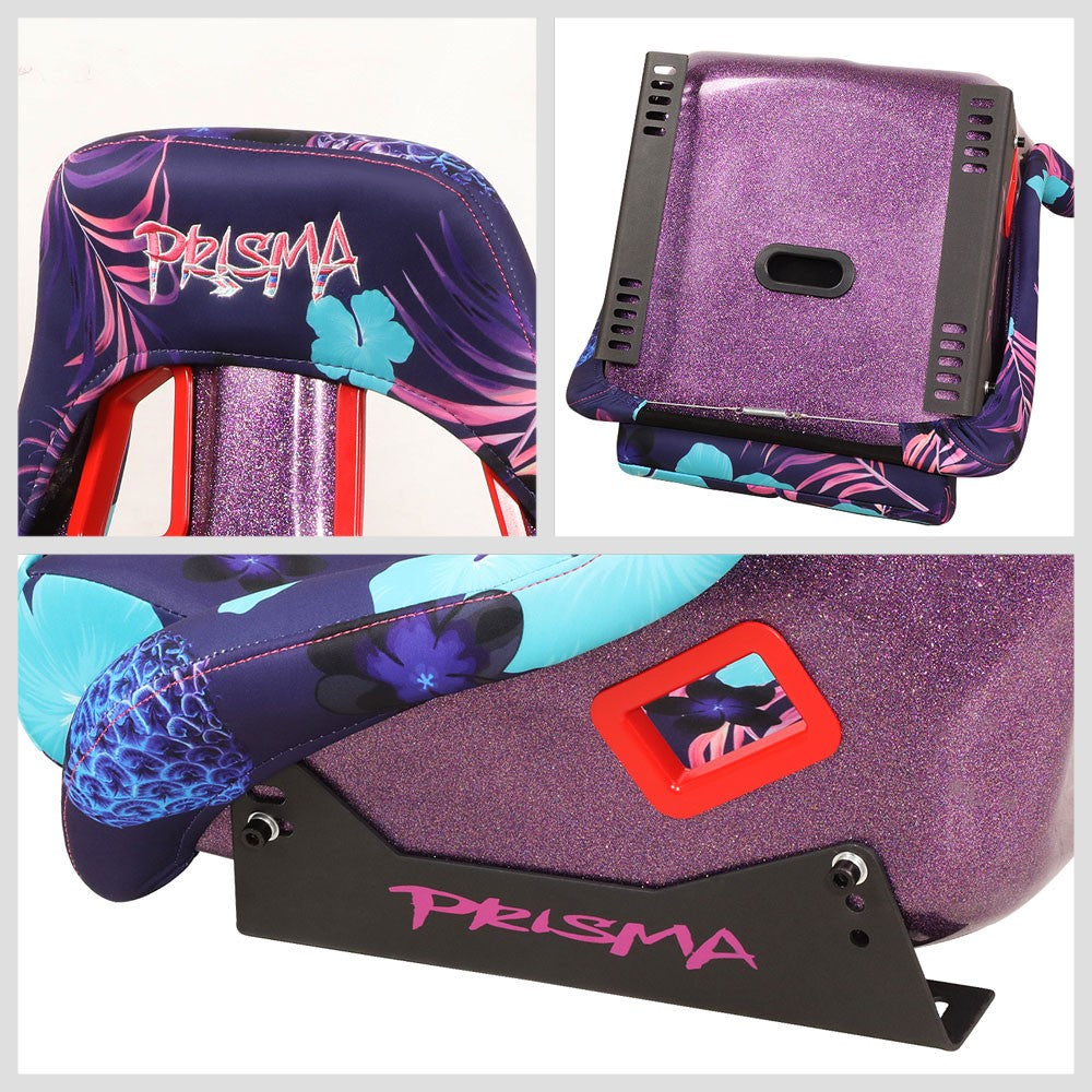 NRG FRP-302-PINA PRISMA Fixed Back Bucket Racing Seat Invert Tropical Print NRG-FRP-302-PINA