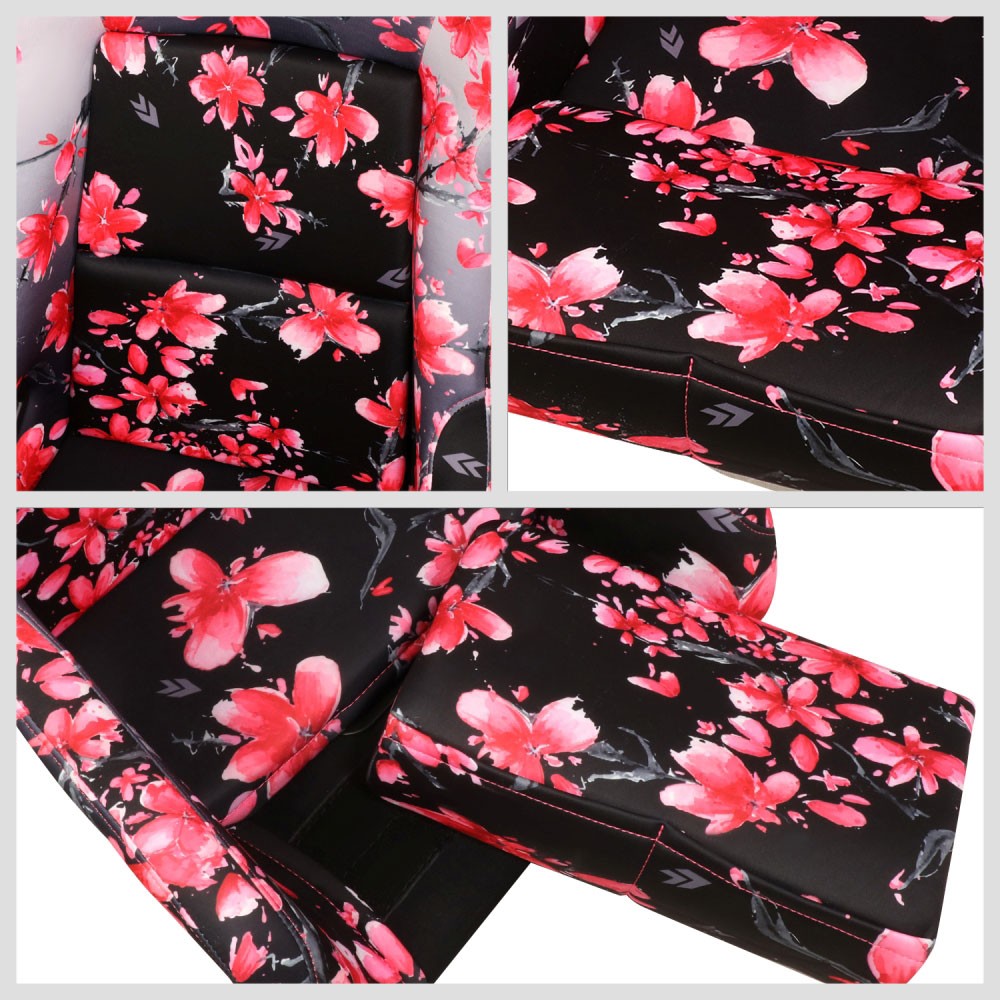 NRG FRP-302-SAKURA Prisma Fixed Back Bucket Racing Seat Black, Pink NRG-FRP-302-SAKURA