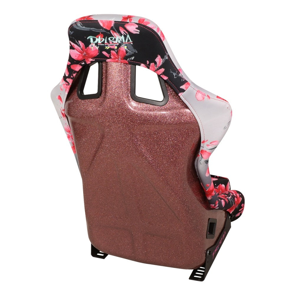 NRG FRP-302-SAKURA Prisma Fixed Back Bucket Racing Seat Black, Pink NRG-FRP-302-SAKURA