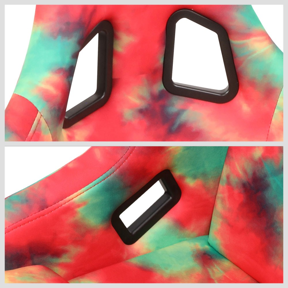NRG FRP-302-TIEDYE Prisma Fixed Back Bucket Racing Seat Multi Color NRG-FRP-302-TIEDYE