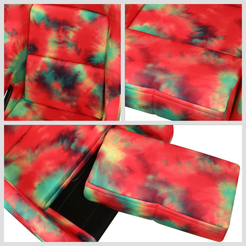NRG FRP-302-TIEDYE Prisma Fixed Back Bucket Racing Seat Multi Color NRG-FRP-302-TIEDYE