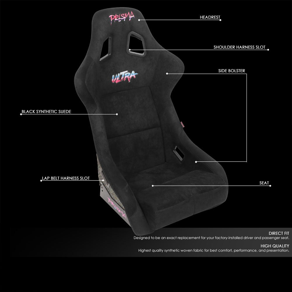 NRG FRP-302BK-ULTRA Prisma Ultra Bucket (Large) Ultra NRG Logo Racing Seat Black