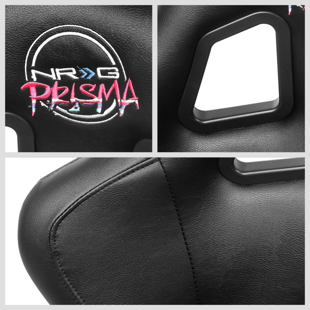 NRG FRP-302BK-V Prisma Fixed Back Bucket Racing Seat Black NRG-FRP-302BK-V