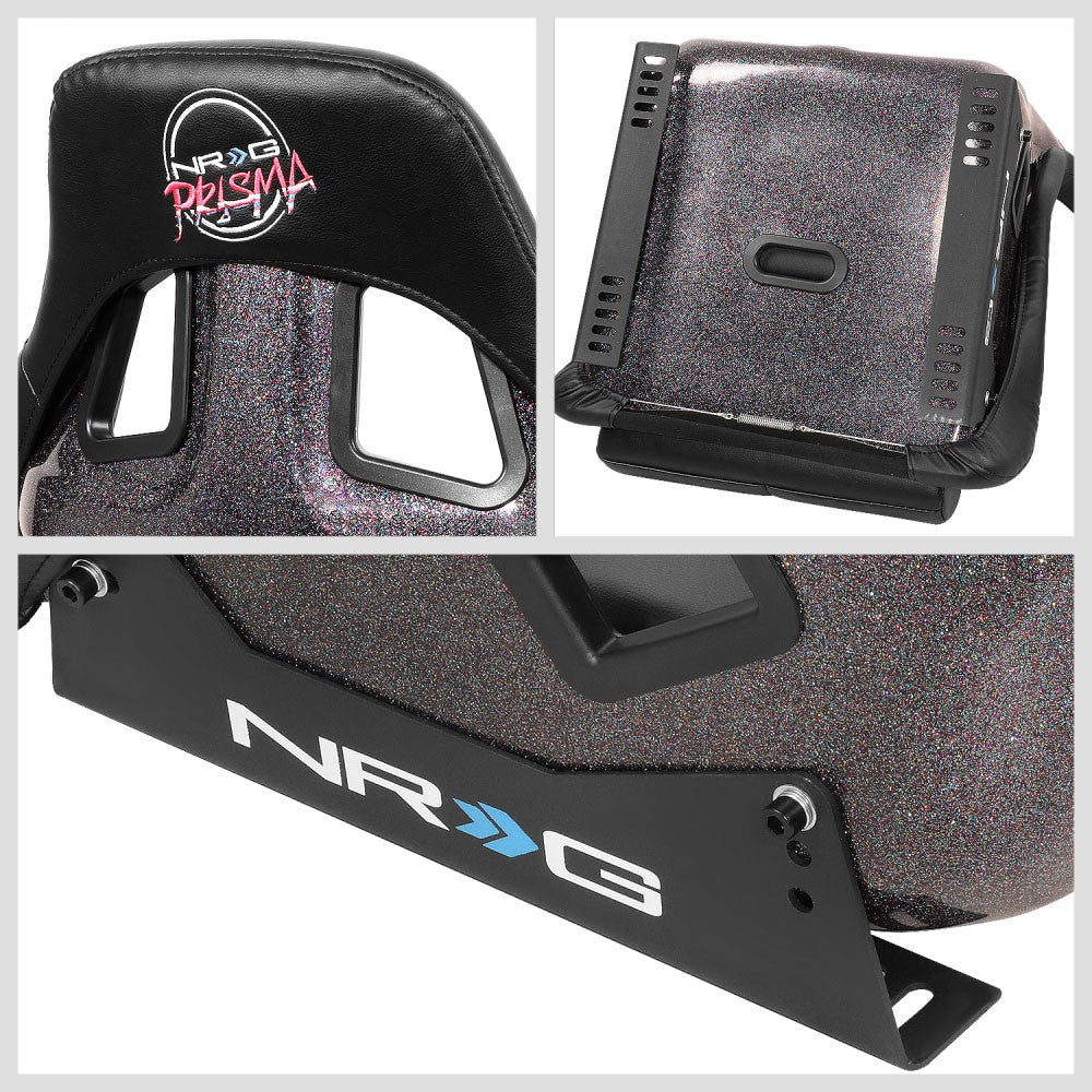 NRG FRP-302BK-V Prisma Fixed Back Bucket Racing Seat Black NRG-FRP-302BK-V