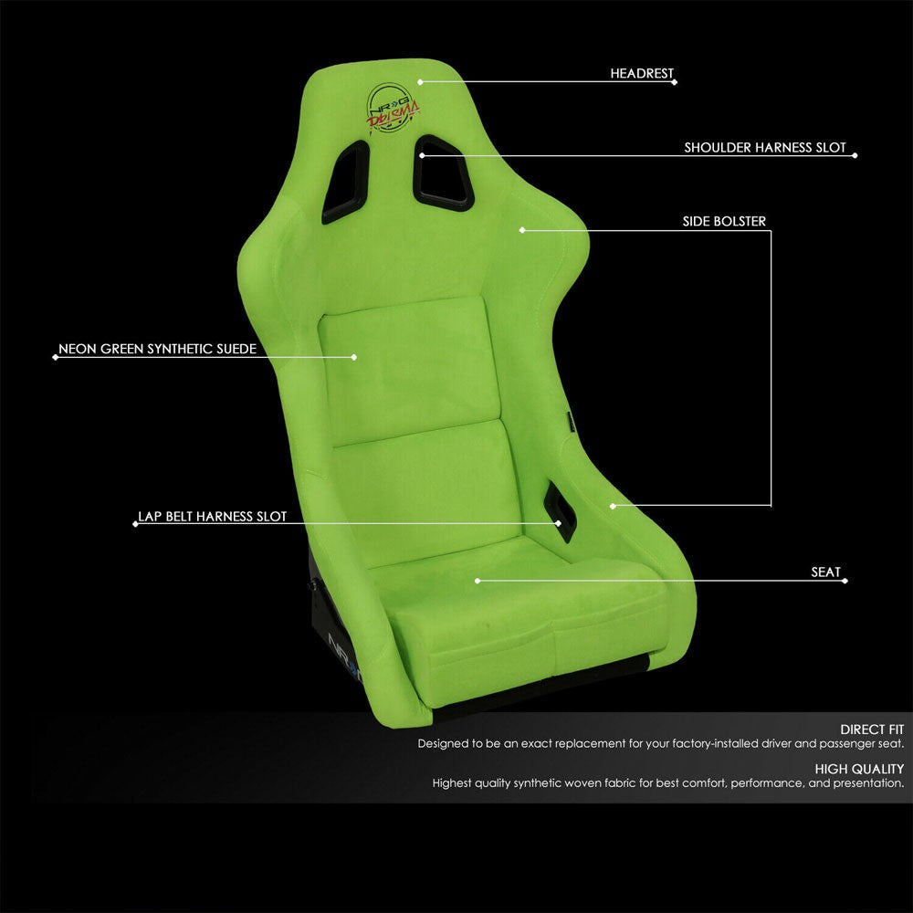 NRG FRP-302NG-PRISMA Bucket (Large) NRG Prisma Logo Racing Seat Neon Green