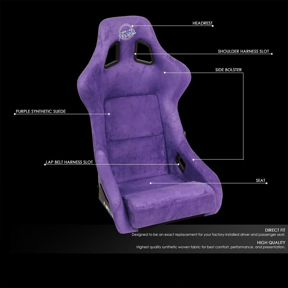 NRG FRP-302PP-PRISMA Bucket (Large) NRG Prisma Logo Racing Seat Purple
