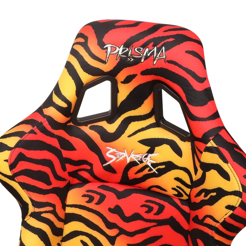NRG FRP-302TIGRE-SAVAGE Prisma Fixed Back Bucket Racing Seat Orange NRG-FRP-302-TIGRE-SAVAGE
