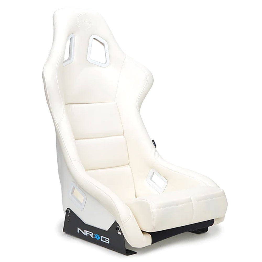 NRG FRP-302WT-V Prisma Fixed Back Bucket Racing Seat White NRG-FRP-302WT-V