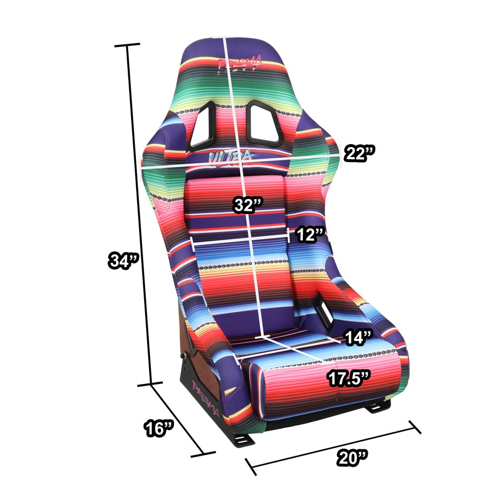 NRG FRP-303-MEXICALI PRISMA Fixed Bucket Racing Seat Mexicali Serape NRG-FRP-303-MEXICALI