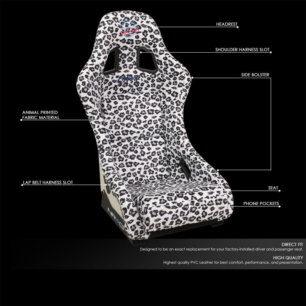 NRG FRP-303-WT-SAVAGE PRISMA Fixed Bucket Racing Seat White Savage NRG-FRP-303-WT-SAVAGE