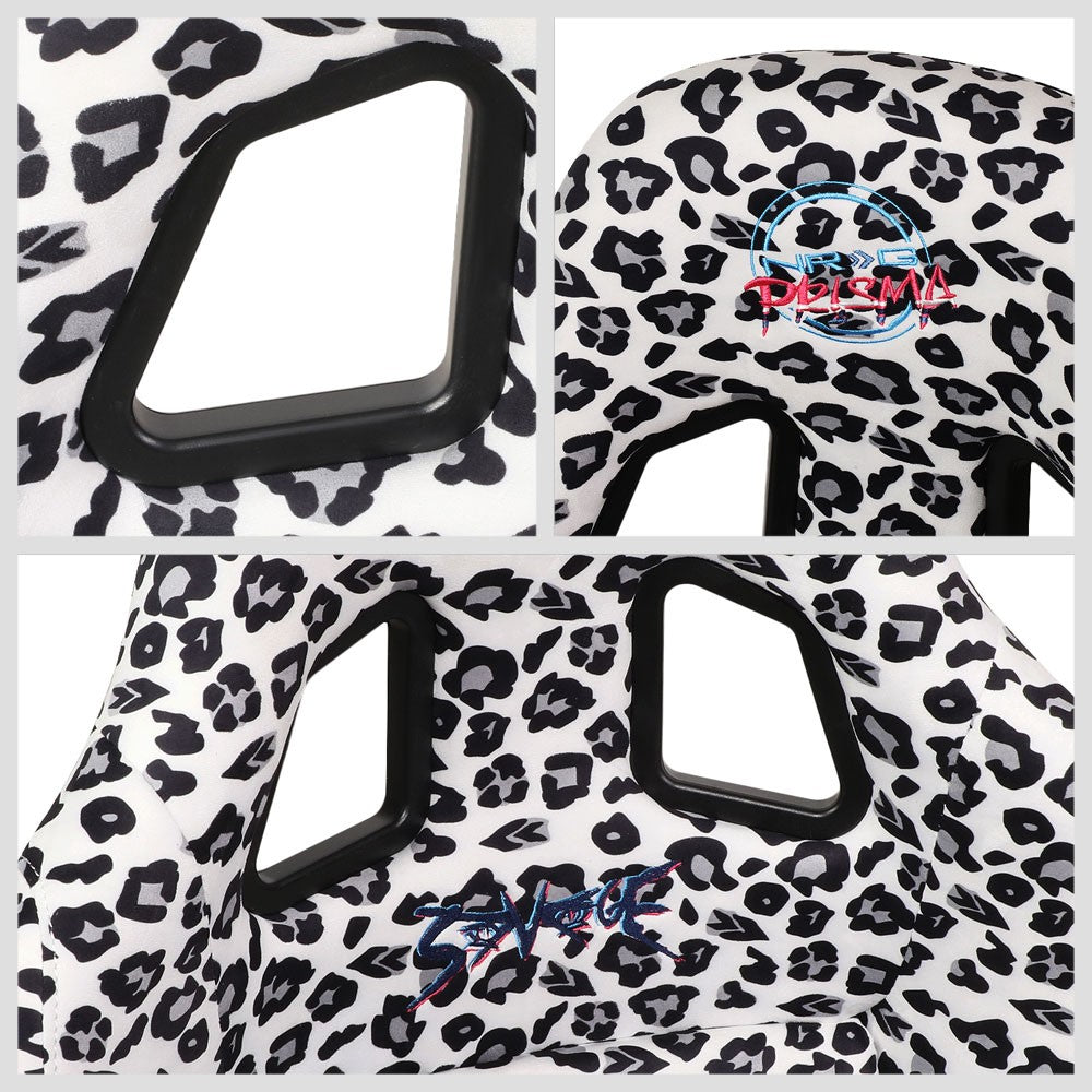 NRG FRP-303-WT-SAVAGE PRISMA Fixed Bucket Racing Seat White Savage NRG-FRP-303-WT-SAVAGE