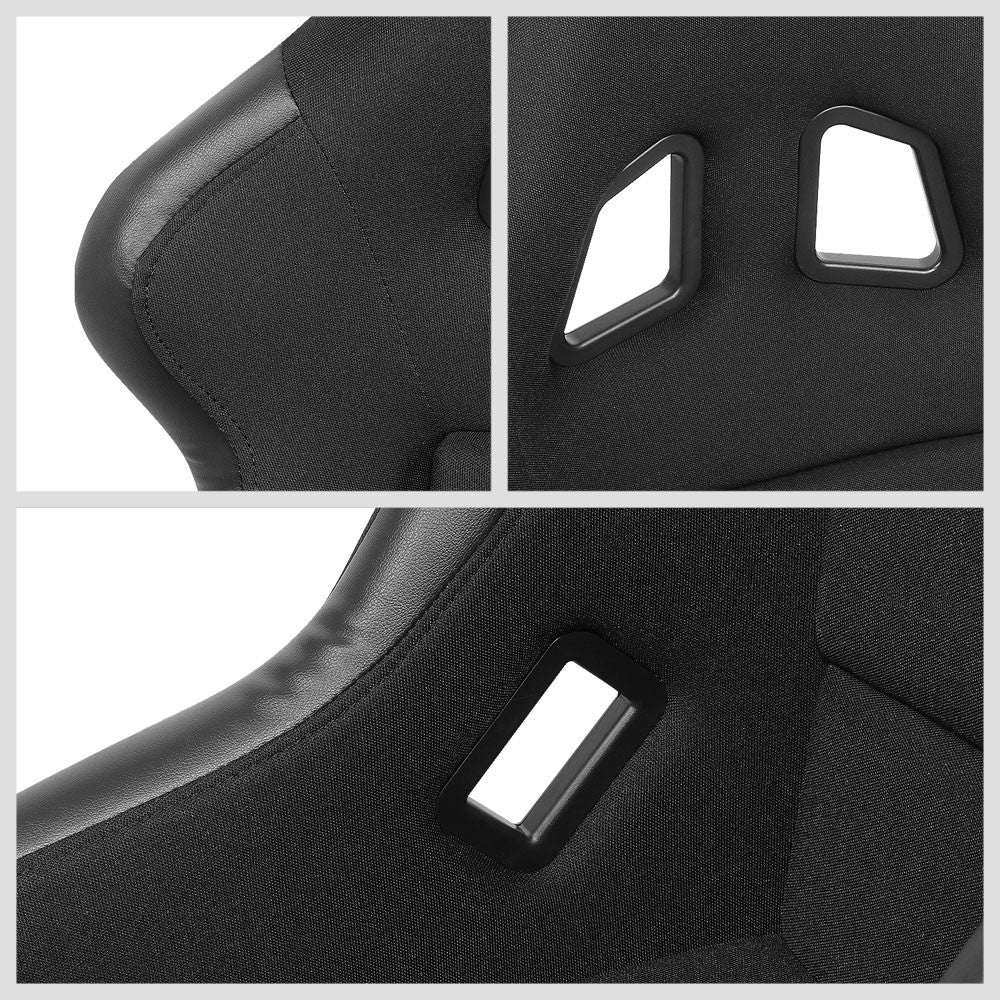 NRG FRP-311 Medium Fixed Bucket Racing Seat Black NRG-FRP-311