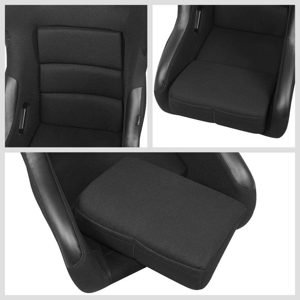NRG FRP-311 Medium Fixed Bucket Racing Seat Black NRG-FRP-311