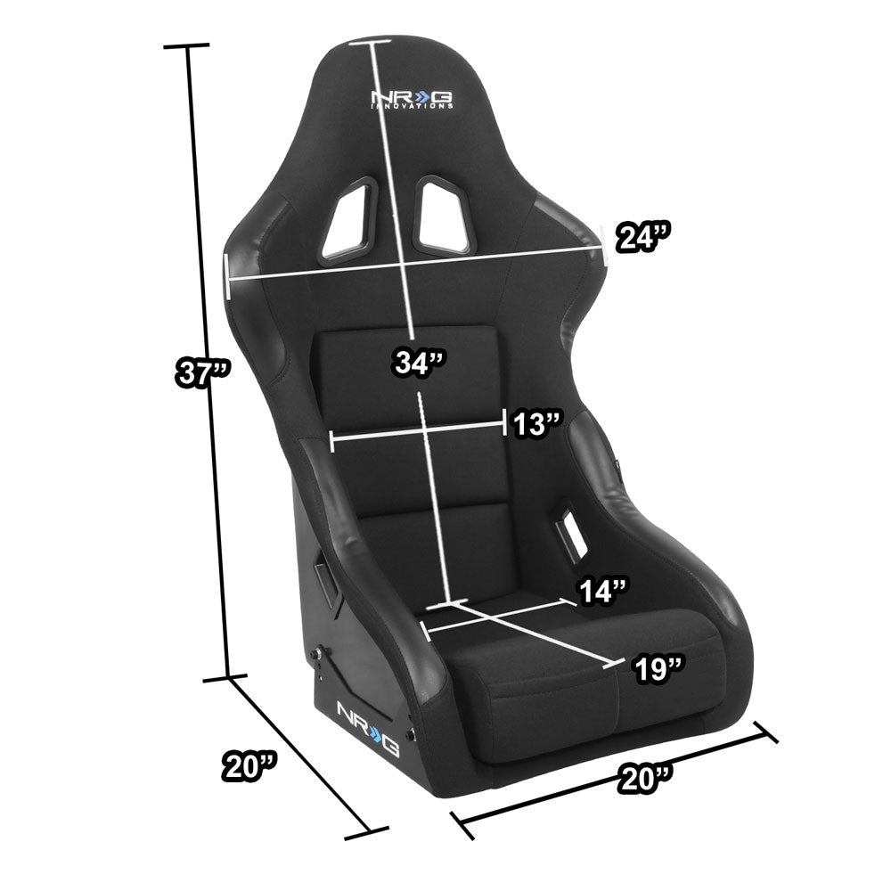 NRG FRP-311 Medium Fixed Bucket Racing Seat Black NRG-FRP-311