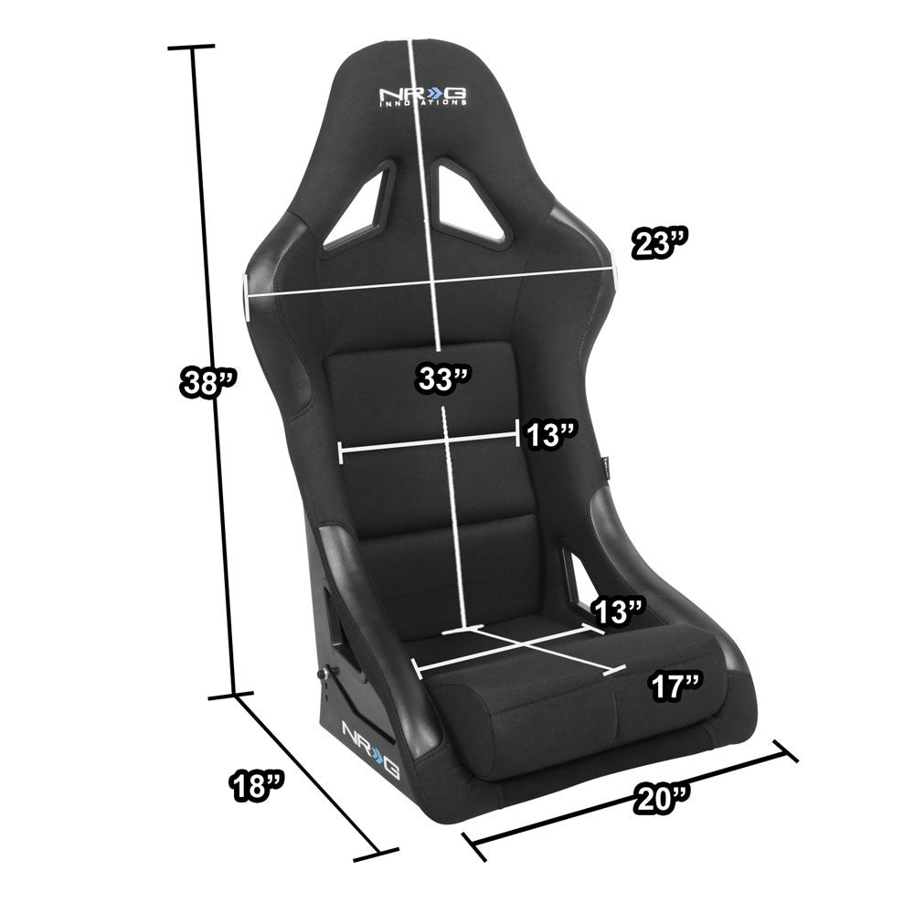 NRG FRP-330 Small Fixed Bucket Racing Seat Black NRG-FRP-330