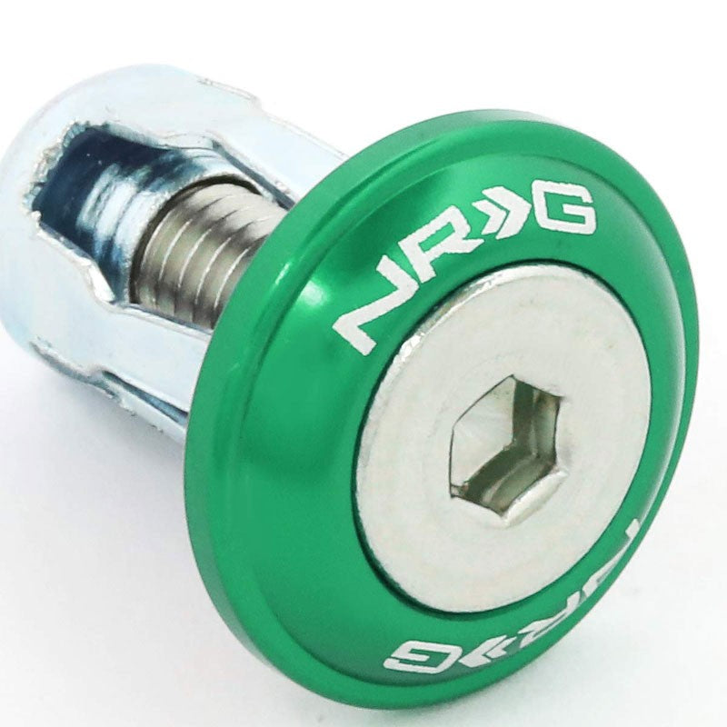 NRG 10PC Rivets for Metal 20MM Bumper Trunk Fender Washer Kit Green/Silver Bolt