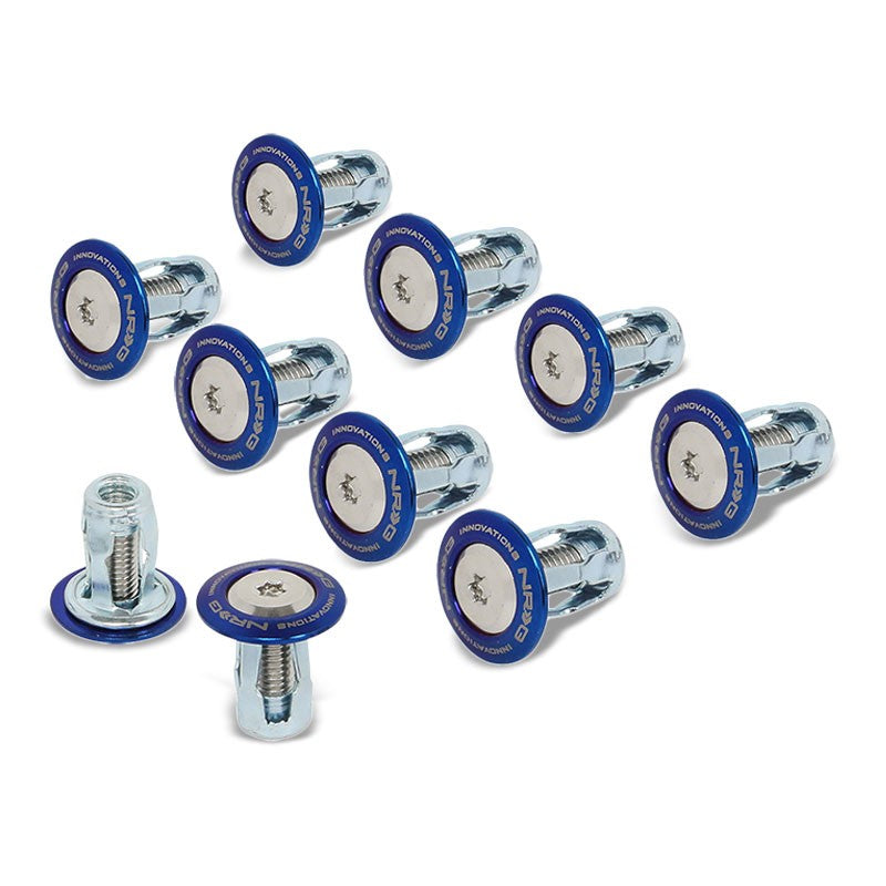 NRG 10PC Rivets for Plastic Bumper Trunk Fender Titanium Burn Washer /Silver Bolt