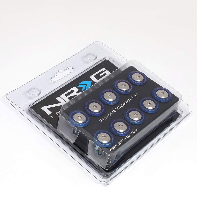 NRG 10PC Rivets for Plastic Bumper Trunk Fender Titanium Burn Washer /Silver Bolt